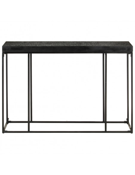 Tavolo Consolle Nero 110x35x76 cm Massello di Acacia e Mango