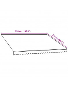 Tenda da Sole in Tela Arancione e Marrone 350x250 cm