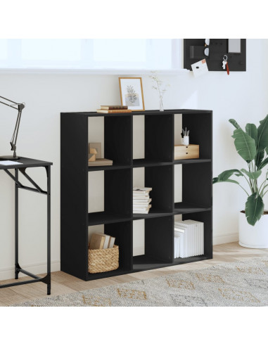 Libreria Nera 102x32x102 cm in Legno Multistrato