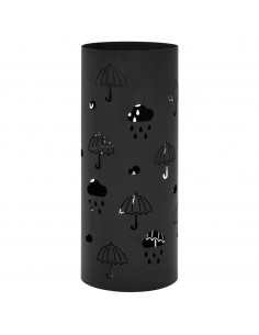 Porta Ombrelli con Motivi a Ombrelli in Acciaio Nero 2