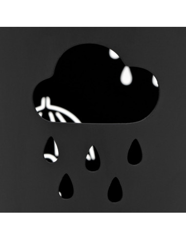 Porta Ombrelli con Motivi a Ombrelli in Acciaio Nero