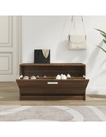 Scarpiera Rovere Marrone 80x24x45 cm in Legno Multistrato