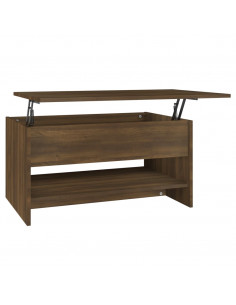 Tavolino Salotto Rovere Marrone 80x50x40 cm Legno Multistrato 2