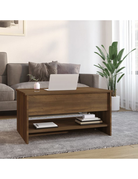 Tavolino Salotto Rovere Marrone 80x50x40 cm Legno Multistrato