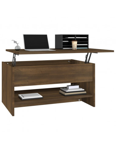 Tavolino Salotto Rovere Marrone 80x50x40 cm Legno Multistrato