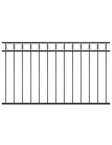 Pannello di Recinzione in Acciaio 1,7x0,8 m Nero