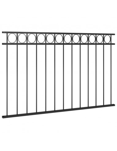 Pannello di Recinzione in Acciaio 1,7x0,8 m Nero