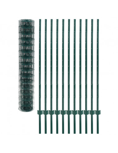 Recinzione Euro in Acciaio 20x1,5 m Verde