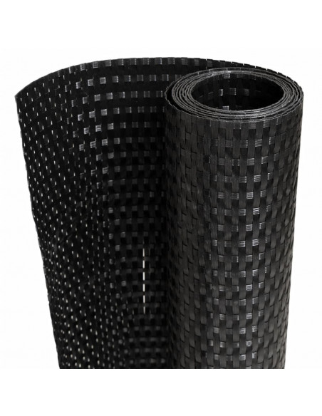 Paravento da Balcone Nero 500x90 cm in Polyrattan