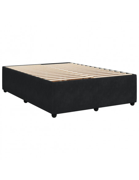 Giroletto a Molle con Materasso Nero 140x190 cm in Velluto