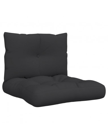 Cuscini per Pallet 2 pz Neri in Tessuto