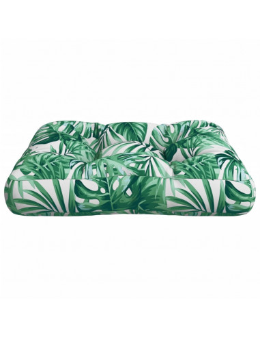 Cuscino per Pallet con Motivo a Foglie 50x50x12 cm in Tessuto