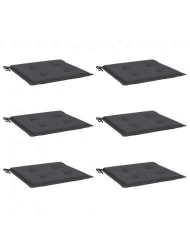 Cuscini per Sedia 6 pz Antracite 50x50x3 cm in Tessuto Oxford