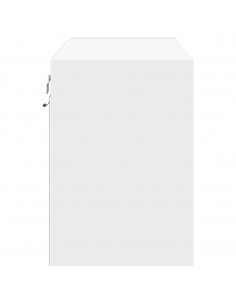 Mobile TV a Parete con Luci LED Bianco 80x31x45 cm 2