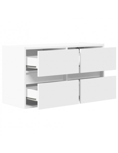 Mobile TV a Parete con Luci LED Bianco 80x31x45 cm