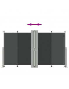 Tenda da Sole Laterale Retrattile Nera 140x1200 cm