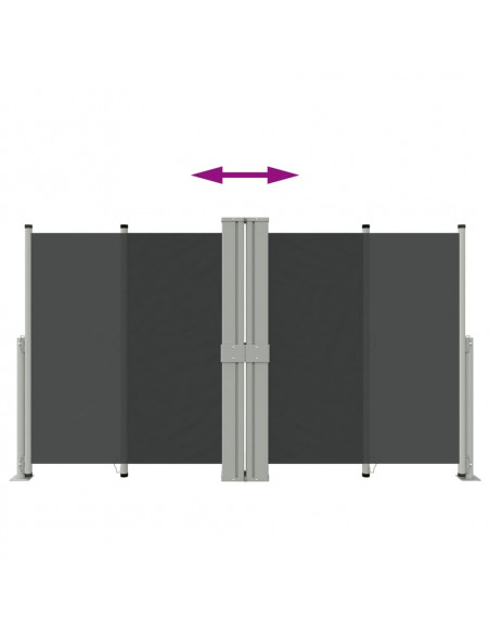 Tenda da Sole Laterale Retrattile Nera 140x1200 cm