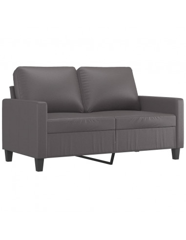 Set di Divani 2 pz con Cuscini Grigio in Similpelle