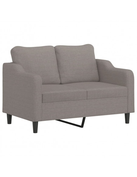 Set di Divani 2 pz con Cuscini Tortora in Tessuto