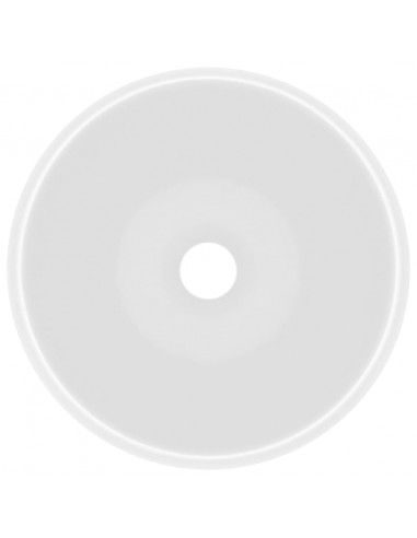 Lavandino Lusso Rotondo Bianco Opaco 40x15 cm in Ceramica