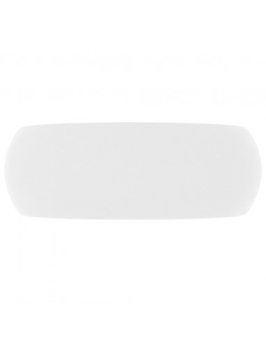 Lavandino Lusso Rotondo Bianco Opaco 40x15 cm in Ceramica