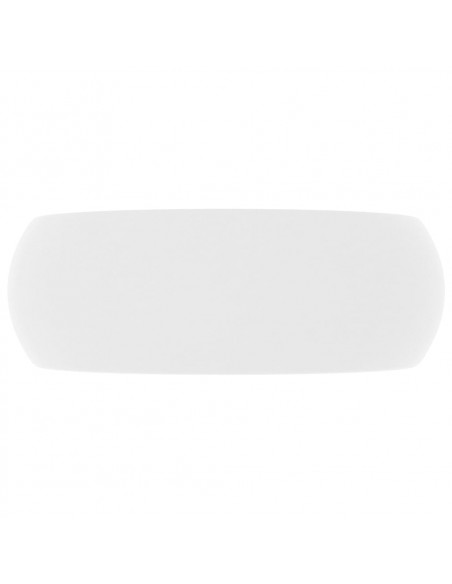 Lavandino Lusso Rotondo Bianco Opaco 40x15 cm in Ceramica
