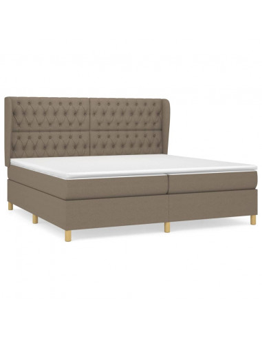 Giroletto a Molle con Materasso Tortora 200x200 cm in Tessuto