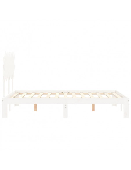 Giroletto con Testiera Bianco Small Double Legno Massello