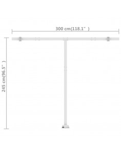 Tenda da Sole Manuale Autoportante 300x250 cm Blu e Bianca