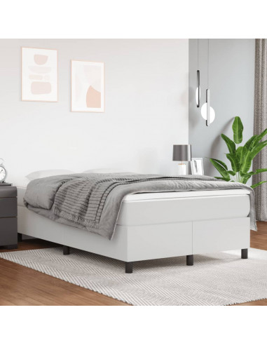 Giroletto a Molle con Materasso Bianco 120x190 cm in Similpelle