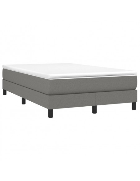 Giroletto a Molle con Materasso Grigio Scuro 120x190cm Tessuto