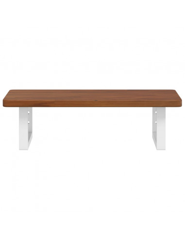 Ripiano a Parete per Lavabo in Acciaio e Massello di Rovere