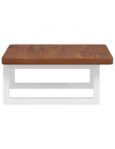 Ripiano a Parete per Lavabo in Acciaio e Massello di Rovere