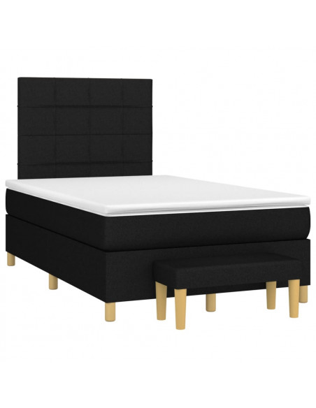 Giroletto a Molle con Materasso Nero 120x190 cm in Tessuto
