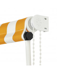 Tenda da Sole Retrattile 400x150 cm Giallo e Bianco
