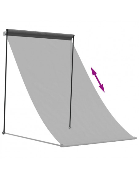 Tenda da Sole Retrattile Antracite 100x150 cm Tessuto e Acciaio