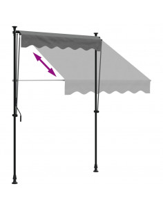 Tenda da Sole Retrattile Antracite 150x150 cm Tessuto e Acciaio
