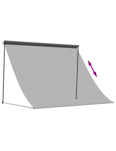 Tenda da Sole Retrattile Antracite 200x150 cm Tessuto e Acciaio