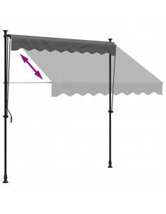 Tenda da Sole Retrattile Antracite 200x150 cm Tessuto e Acciaio
