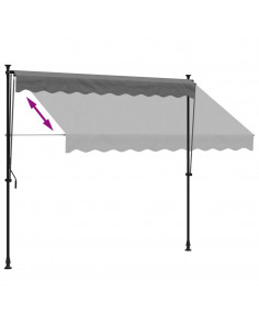 Tenda da Sole Retrattile Antracite 250x150 cm Tessuto e Acciaio