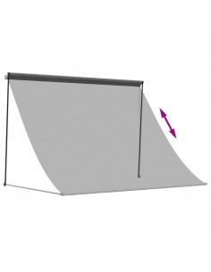 Tenda da Sole Retrattile Antracite 250x150 cm Tessuto e Acciaio