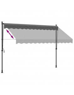 Tenda da Sole Retrattile Antracite 300x150 cm Tessuto e Acciaio