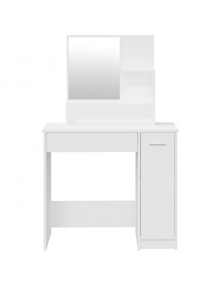 Toeletta con Specchio Bianco 86,5x35x136 cm