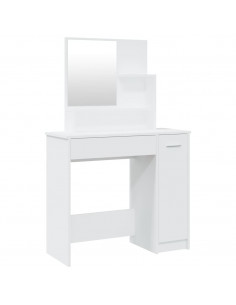 Toeletta con Specchio Bianco 86,5x35x136 cm 2