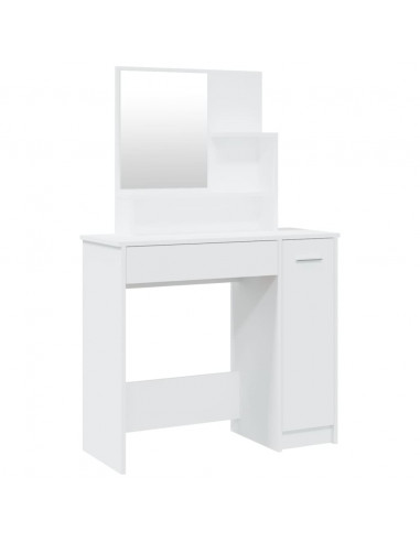 Toeletta con Specchio Bianco 86,5x35x136 cm