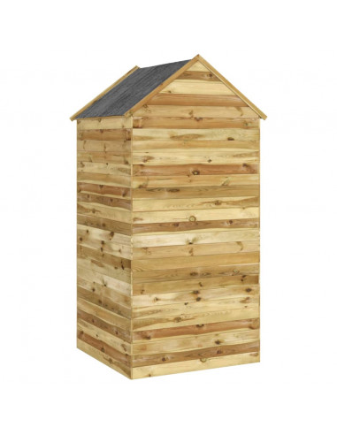 Ripostiglio Attrezzi Giardino con Porta 107x107x220 cm in Pino