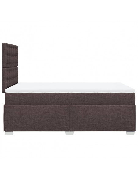 Giroletto a Molle con Materasso Marrone Scuro 120x200cm Tessuto