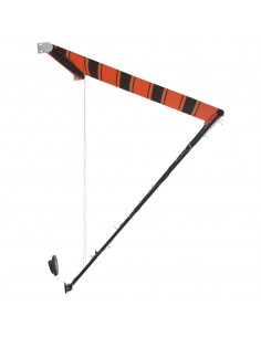 Tenda da Sole Retrattile con LED 250x150 cm Arancione e Marrone