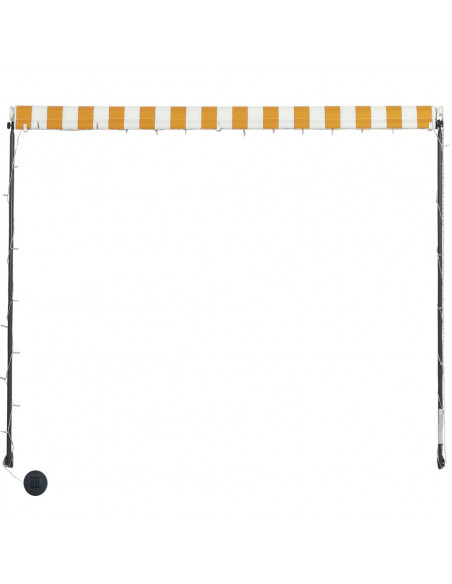 Tenda da Sole Retrattile con LED 250x150 cm Giallo e Bianco