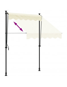 Tenda da Sole Retrattile Crema 150x150 cm in Tessuto e Acciaio